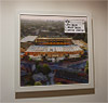 Premium Framed Cork Pin Board showing Aerial Photograph of Wolverhampton Wanderers - Molineux
