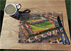 Wooden cork placemat showing Aerial Photograph of Worthing - Woodside Road