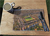 Wooden cork placemat showing Aerial Photograph of Worthing - Woodside Road