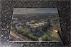 Rectangular glass cuttingboard showing Aerial Photograph of Wrexham - Racecourse Ground