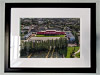Classic Mounted and Framed Fine Art Print showing Aerial Photograph of Wrexham - Racecourse Ground