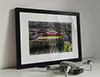 Classic Mounted and Framed Fine Art Print showing Aerial Photograph of Wrexham - Racecourse Ground