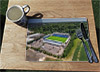 Wooden cork placemat showing Aerial Photograph of Wycombe Wanderers - Adams Park