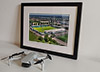 Classic Mounted and Framed Fine Art Print showing Aerial Photograph of Yeovil Town - Huish Park