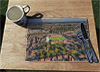 Wooden cork placemat showing Aerial Photograph of York City - Bootham Crescent