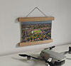 22.5cm / 8.9"  poster hanger with 6x8" landscape print showing Aerial Photograph of York City - Bootham Crescent
