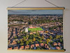 A 62cm / 24.4" poster hanger with 18x24" landscape print showing Aerial Photograph of York City - Bootham Crescent