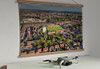 A 62cm / 24.4" poster hanger with 18x24" landscape print showing Aerial Photograph of York City - Bootham Crescent